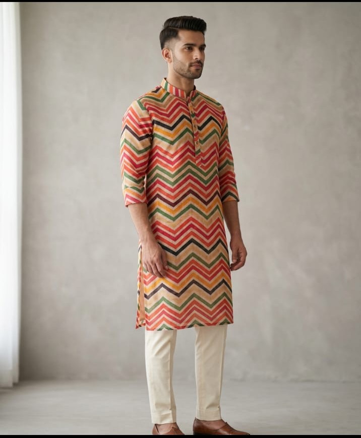 Kurta pajama lehriya style